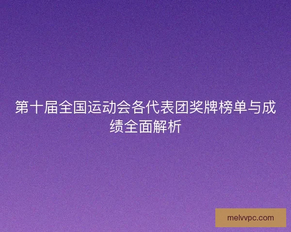 第十届全国运动会各代表团奖牌榜单与成绩全面解析
