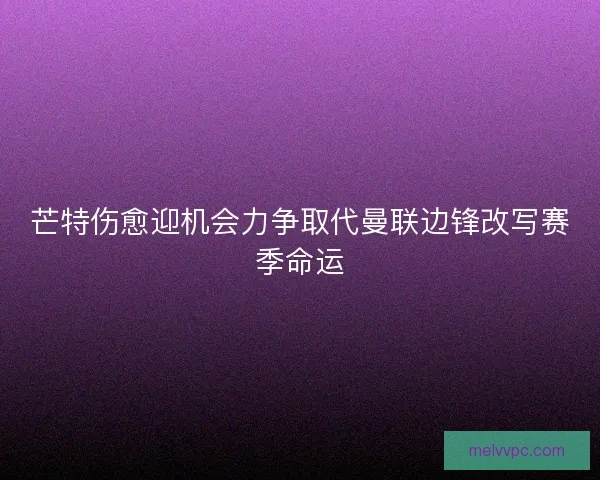 芒特伤愈迎机会力争取代曼联边锋改写赛季命运